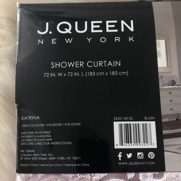 New Damask Shower Curtain in Blush - Picture 6 of 6